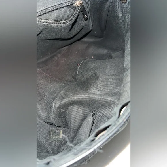 Preowned Authentic Chanel Black Caviar Leather, Pleated Half Moon Flap Bag - Picture 12 of 16